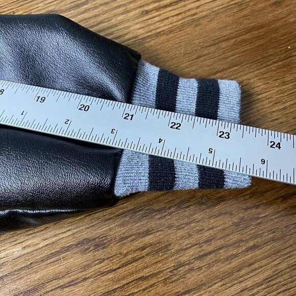 Original Deluxe Letterman Varsity Jacket Unisex L Rose Patch Cali Faux Leather - Picture 13 of 14